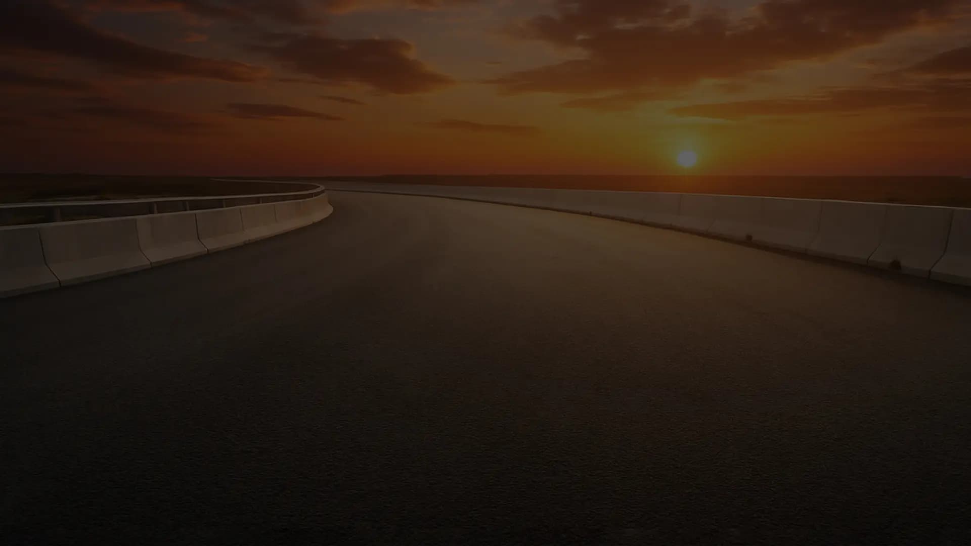 Open road at sunset