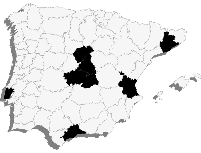 Map of Spain with the Community of Madrid highlighted